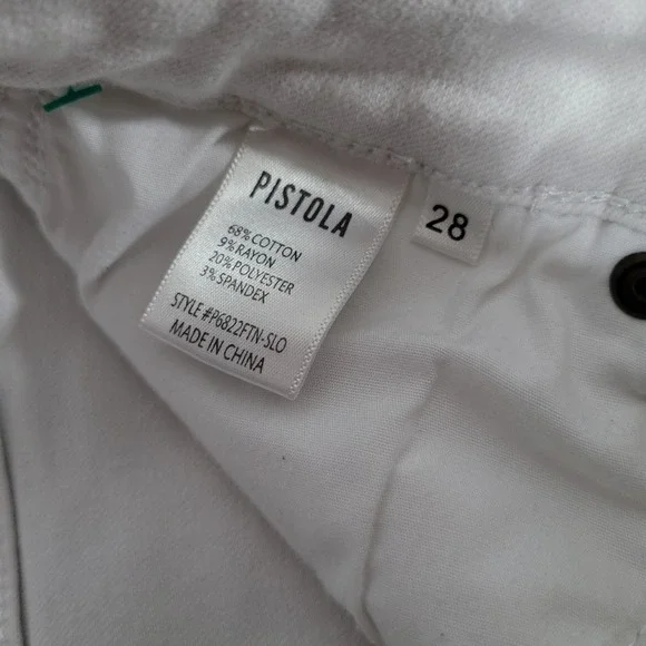 Pistola Los Angeles Denim White Jeans Size 28 Women's - Picture 6 of 7